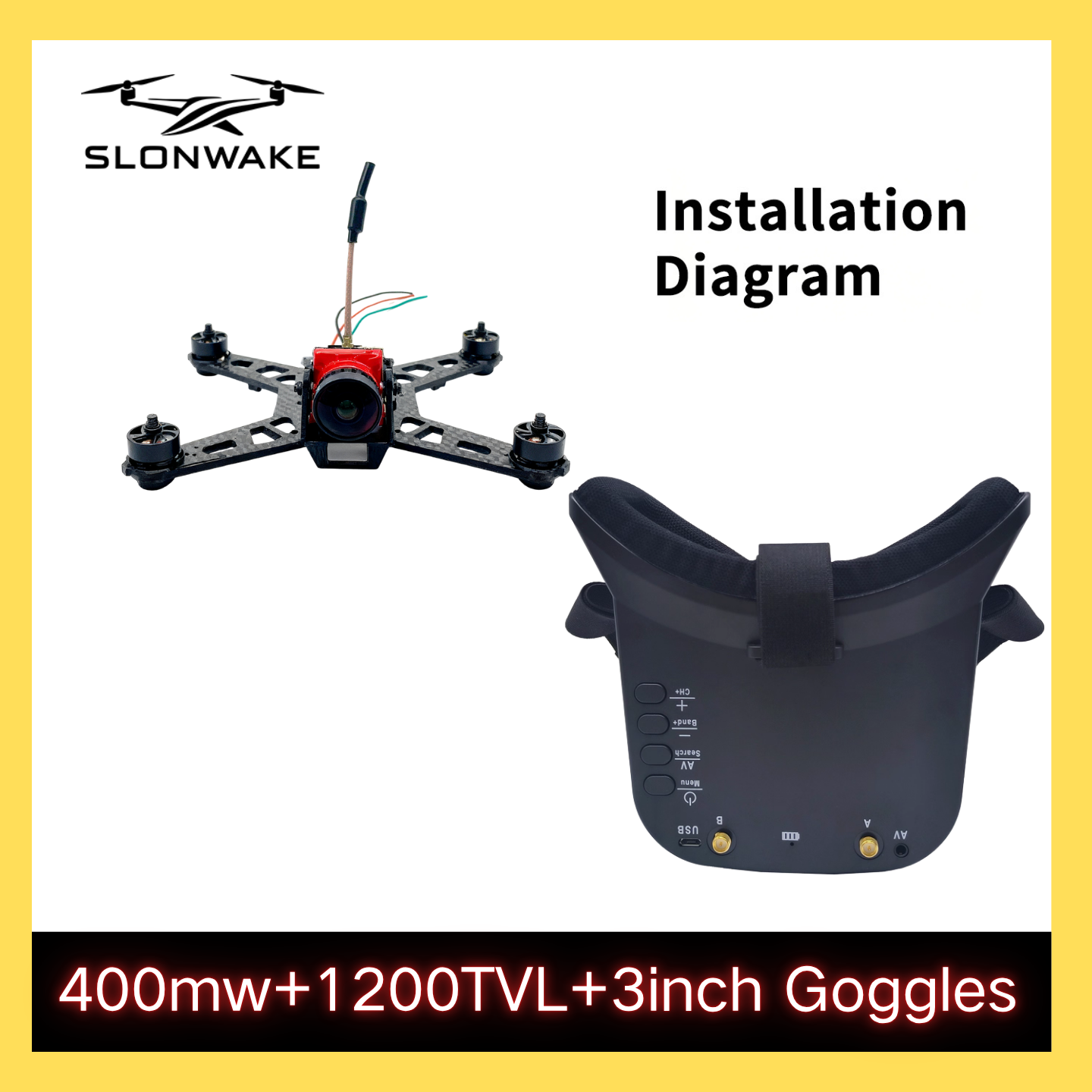 SLONWAKE 5.8G 48CH FPV 400mw V - Drone Transmitter のレビューと価格